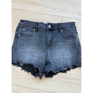 Altar State Denim Shorts Black Frayed Hem Distressed Jeans Size 28